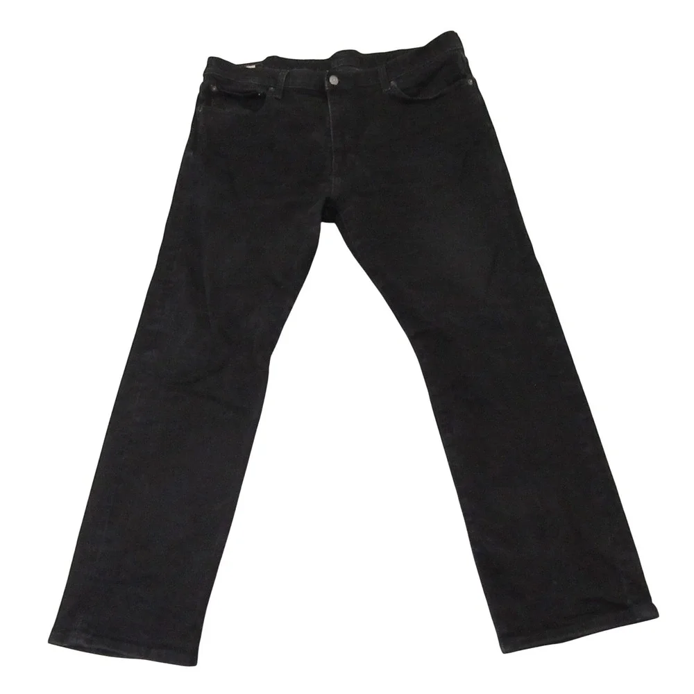 Levi's Mens Premium 502 Straight Leg Jeans 38 x‎ 30 Dark Black Stretch Red